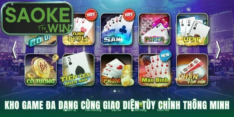 Sảnh game khổng lồ tích hợp giao diện cá nhân hóa